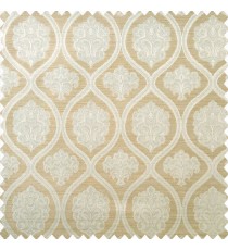 Beige and light brown color traditional ogee designs damask pattern horizontal texture lines polyester main curtain